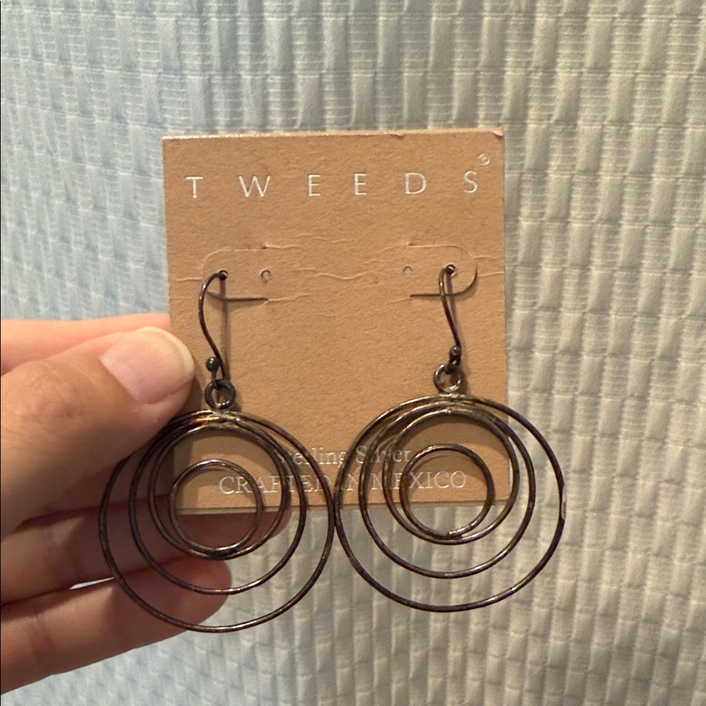 Tweeds Black Multi-Hoop Earrings